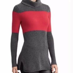 Athleta 100% Cashmere Stripe Turtleneck Sweater